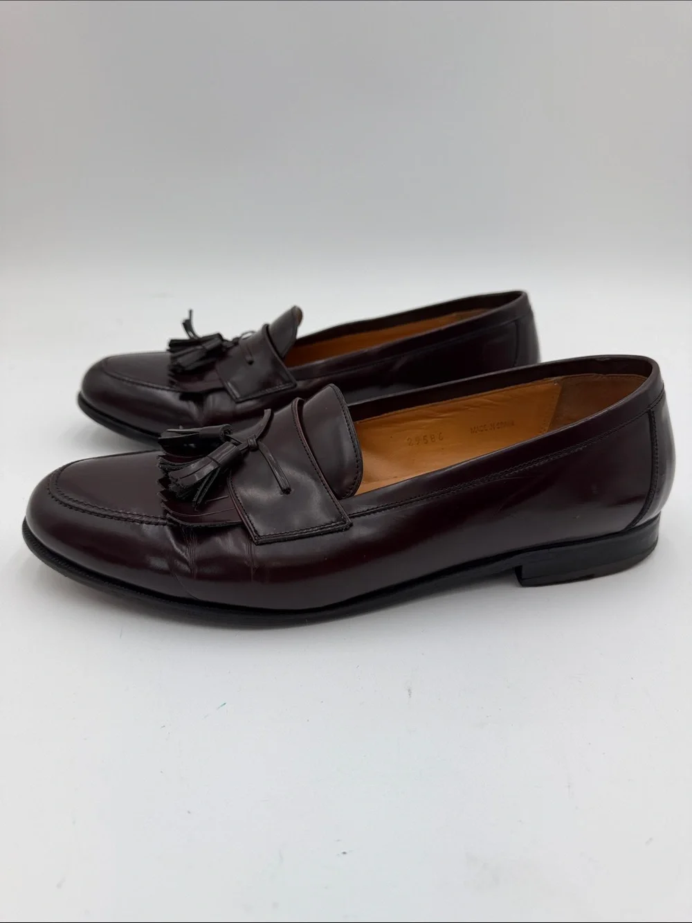 MEZLAN sz12 Kiltie Tassel Loafers Dark Brown Classic Dress Shoes Quiet Luxury